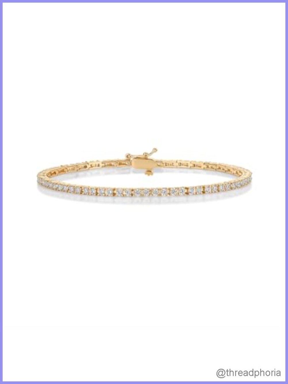 14K Gold Plated Tennis Bracelet for Women 2mm Cubic Zirconia